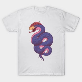 Happy Snake (groovy blue/pink) T-Shirt